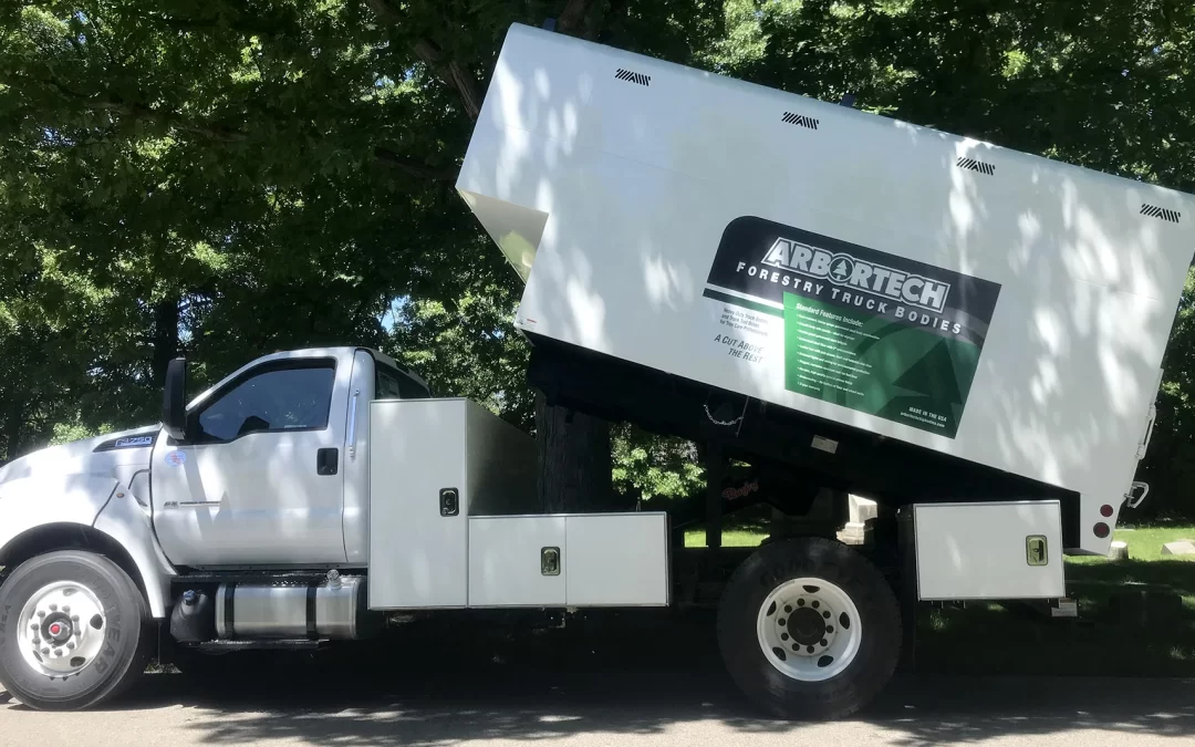 A forestry truck and how Arbortech supports small tree-trimming companies with forestry truck bodies that fit their needs.