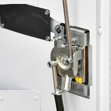 Cam latch and 3-point for a chip body