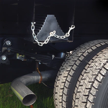 Safety wheel chocks on a chip body